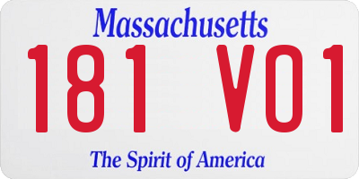 MA license plate 181VO1
