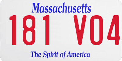 MA license plate 181VO4