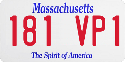 MA license plate 181VP1