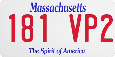 MA license plate 181VP2