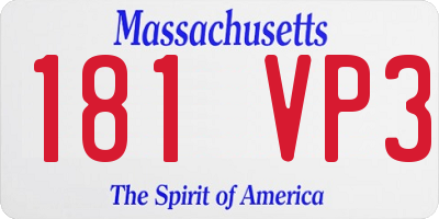MA license plate 181VP3