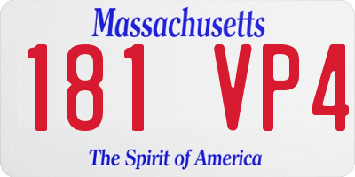 MA license plate 181VP4