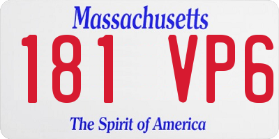 MA license plate 181VP6