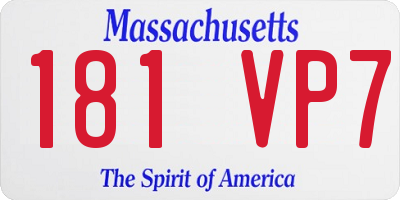 MA license plate 181VP7