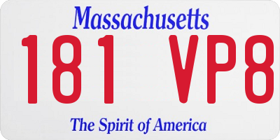MA license plate 181VP8