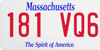 MA license plate 181VQ6