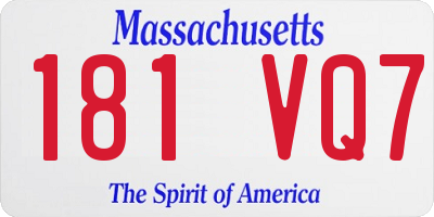 MA license plate 181VQ7