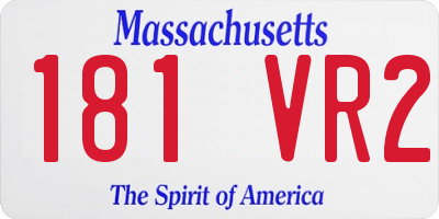 MA license plate 181VR2