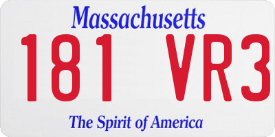 MA license plate 181VR3