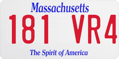 MA license plate 181VR4