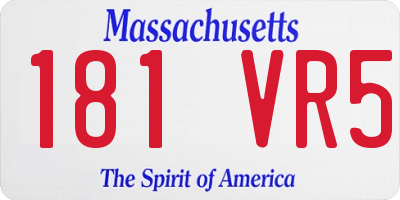 MA license plate 181VR5