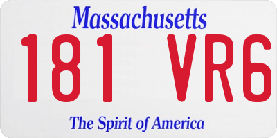 MA license plate 181VR6