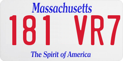 MA license plate 181VR7
