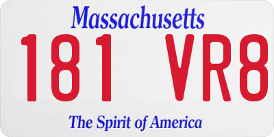 MA license plate 181VR8