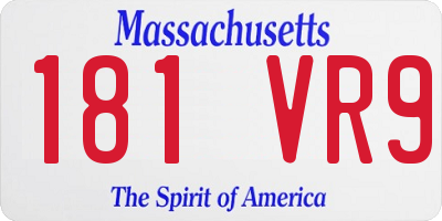 MA license plate 181VR9