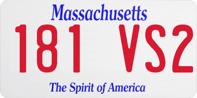 MA license plate 181VS2