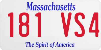 MA license plate 181VS4