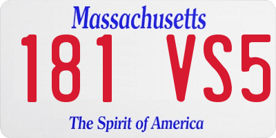MA license plate 181VS5