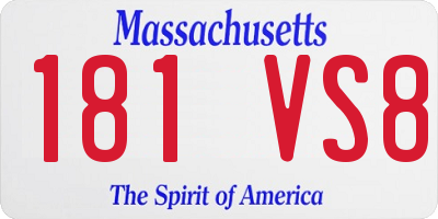 MA license plate 181VS8