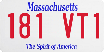 MA license plate 181VT1
