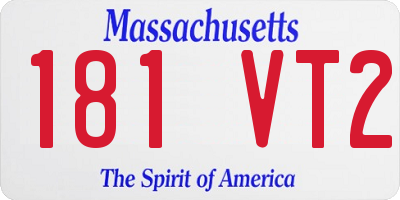 MA license plate 181VT2