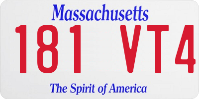 MA license plate 181VT4