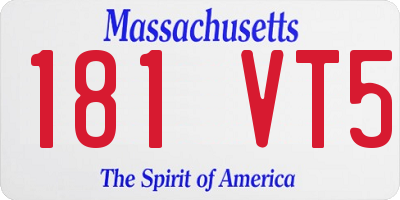MA license plate 181VT5