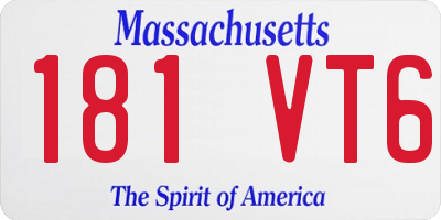 MA license plate 181VT6