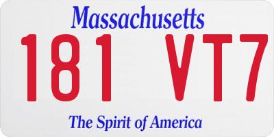MA license plate 181VT7