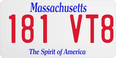MA license plate 181VT8