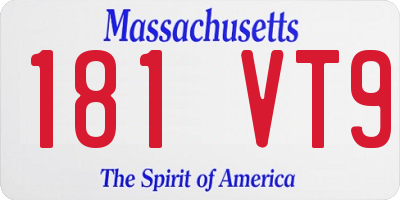 MA license plate 181VT9