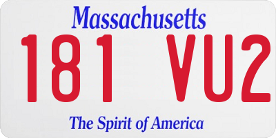 MA license plate 181VU2