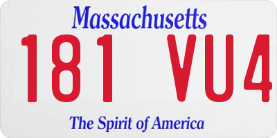 MA license plate 181VU4