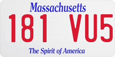 MA license plate 181VU5