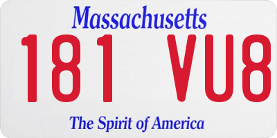 MA license plate 181VU8