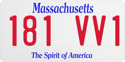 MA license plate 181VV1