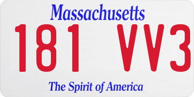 MA license plate 181VV3