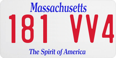 MA license plate 181VV4