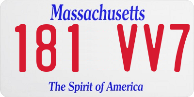 MA license plate 181VV7