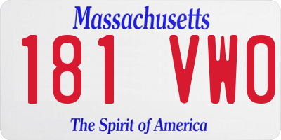 MA license plate 181VW0