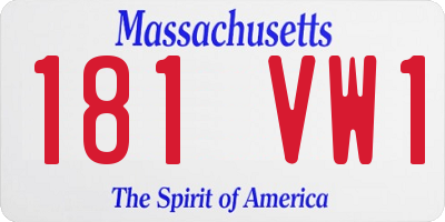 MA license plate 181VW1