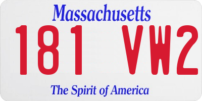 MA license plate 181VW2