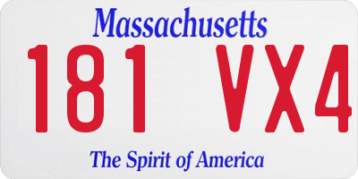 MA license plate 181VX4
