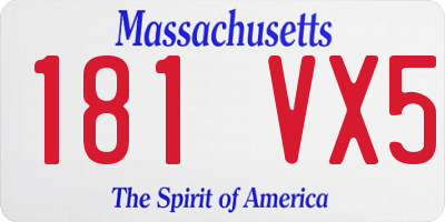MA license plate 181VX5
