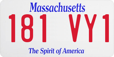 MA license plate 181VY1