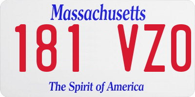MA license plate 181VZ0