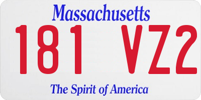 MA license plate 181VZ2