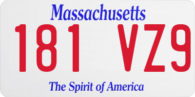 MA license plate 181VZ9