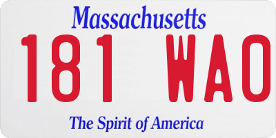 MA license plate 181WA0