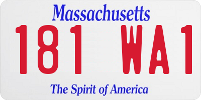 MA license plate 181WA1